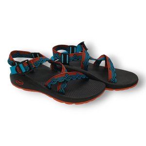 CHACO WOMEN Z/CLOUD ADJUSTABLE FITTED STRAP ATHLETIC SANDAL BLIP TEAL/RED SIZE 7